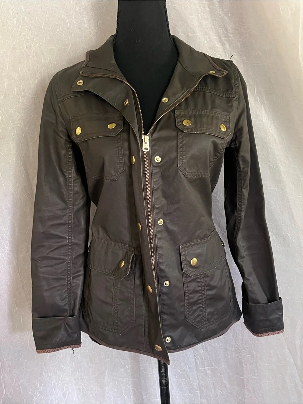 J. Crew green Utility Jacket with Gold Hardware